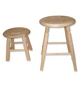 Square leg round seat stool & turned leg stool - Mennonite Furniture